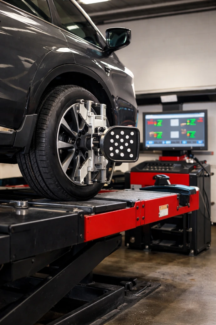 Wheel alignment service in Calgary using digital alignment machine