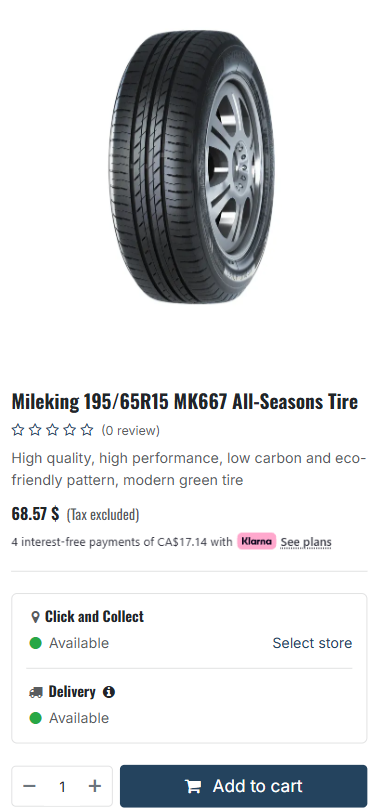 Add to cart - Round Trip Tires